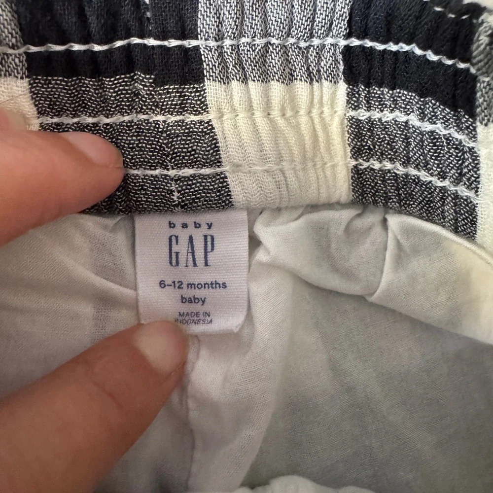 GAP Black and White Plaid Baby Shorts